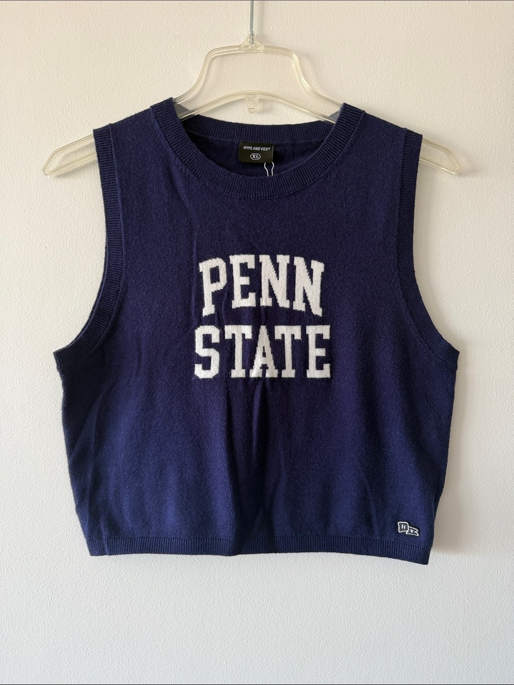 NWT Hype and Vice Penn State Ivy Knit Tank Top Sweater Vest Navy Blue Size XL